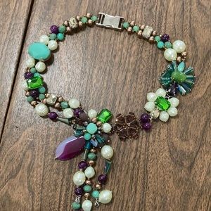 Zenziu necklace in green and purple with pearls
